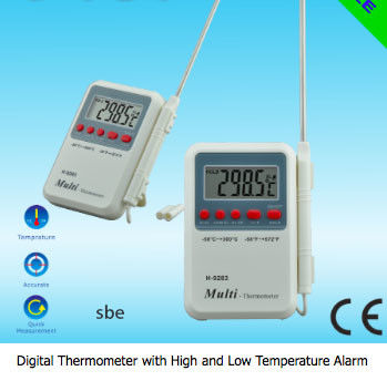 White 0.2F H-9283 Room Thermometer With Alarm