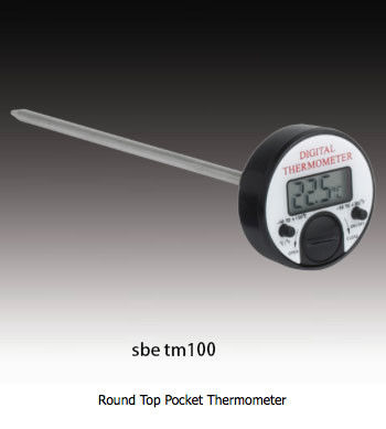 Round Top 20x9mm Digital Alarm Thermometer , Digital Pocket Thermometer