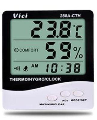288 Cth 158F Digital Alarm Thermometer , Indoor Temperature Humidity Meter
